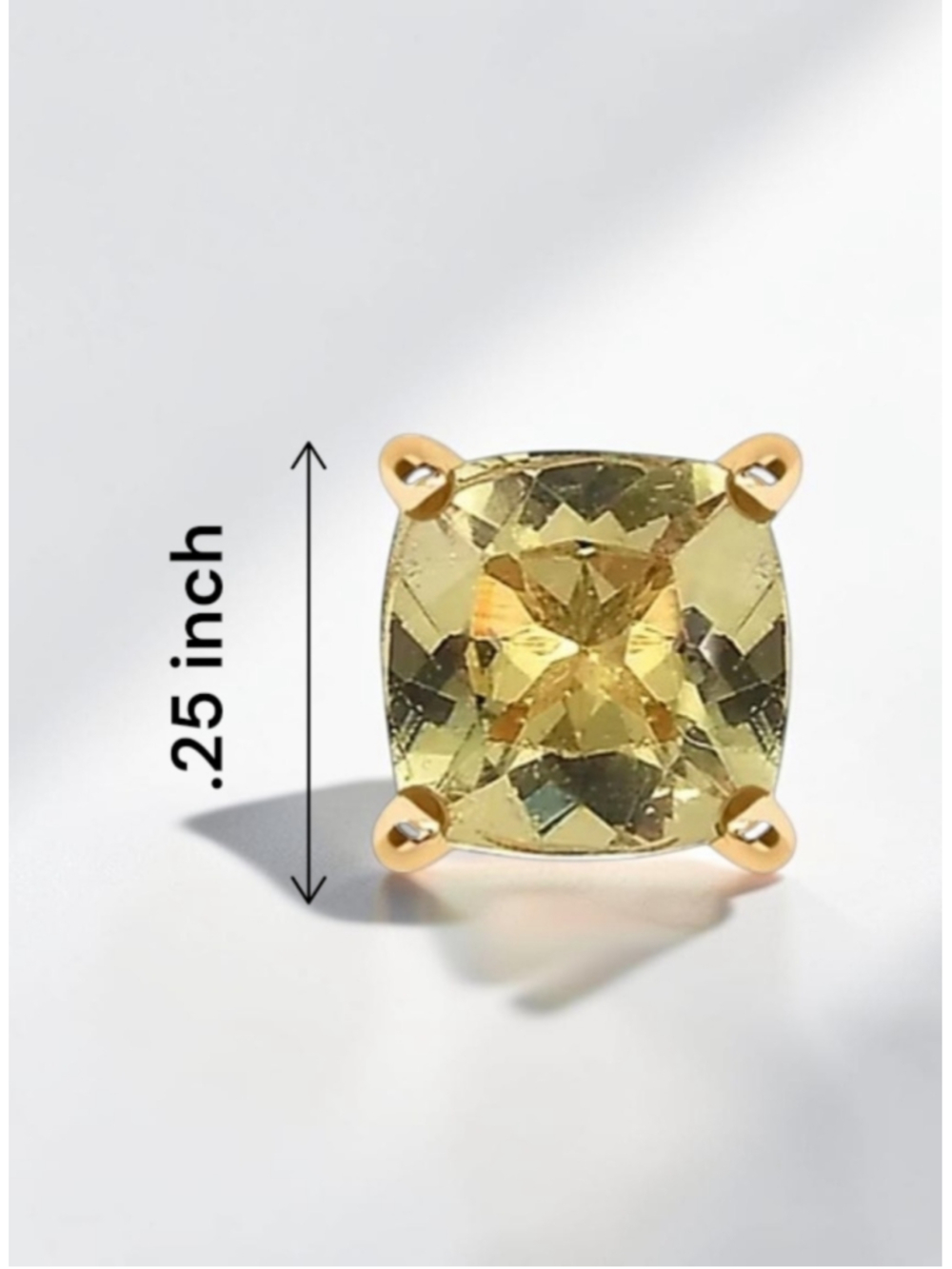Golden Apatite 1.30 ctw Stud Earrings in 18K Vermeil Gold Over Sterling Silver - Picture 3 of 5